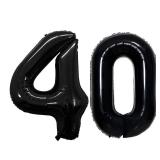 GOER Number 40 Balloons for 40th Birthday Party Decorations,42 Inch Jumbo Foil Helium Balloons for 40th Anniversary (Black) GOER Number 40 Balloons for 40th Birthday Party Decorations,42 Inch Jumbo Foil Helium Balloons for 40th Anniversary (Black)
