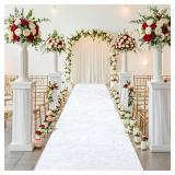ROMANKAS White Wedding Aisle Runner 5FTx15FT Velvet Weddings Runner Aisle Carpet Runners with Carpet Tapes Vintage Bridal Floor Runner Runway Rug Outdoor Walkway Runners Party Beach Wedding Decor ROMANKAS White Wedding Aisle Runner 5FTx15FT Velvet Weddings Runner Aisle Carpet Runners with Carpet Tapes Vintage Bridal Floor Runner Runway Rug Outdoor Walkway Runners Party Beach Wedding Decor