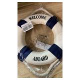MorroMorn Lifebuoy Wall Hanging Decor - Welcome Aboard Mediterranean Style Home Decoration (Navy, 8\') MorroMorn Lifebuoy Wall Hanging Decor - Welcome Aboard Mediterranean Style Home Decoration (Navy, 8\')