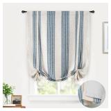 DriftAway Chris Double Layer Linen Blackout Tie Up Curtains Thermal Insulated Fully Lined Vertical Striped Balloon Roman Shade Bathroom Window Adjustable Rod Pocket 31 Inch by 47 Inch Jean Navy DriftAway Chris Double Layer Linen Blackout Tie Up Curtains Thermal Insulated Fully Lined Vertical Striped Balloon Roman Shade Bathroom Window Adjustable Rod Pocket 31 Inch by 47 Inch Jean Navy