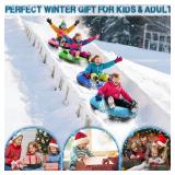 Nyrveua 4Pack Snow Tubes, Snow Sled for Kids and Adult, Snow Tube for Sledding Heavy Duty Thickened Double Bottom with Sturdy Handles, Sleds for Winter Outdoor Fun Toys Gifts for Family Boys and Girls Nyrveua 4Pack Snow Tubes, Snow Sled for Kids and Adult, Snow Tube for Sledding Heavy Duty Thickened Double Bottom with Sturdy Handles, Sleds for Winter Outdoor Fun Toys Gifts for Family Boys and Girls
