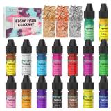 Epoxy Resin Pigment - 16 Colors Translucent Resin Colorant, Highly Concentrated Resin Dye for DIY Jewelry Making, AB Resin Coloring - 10ml Epoxy Resin Pigment - 16 Colors Translucent Resin Colorant, Highly Concentrated Resin Dye for DIY Jewelry Making, AB Resin Coloring - 10ml