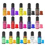 Epoxy Resin Pigment - 16 Colors Translucent Resin Colorant, Highly Concentrated Resin Dye for DIY Jewelry Making, AB Resin Coloring - 10ml Epoxy Resin Pigment - 16 Colors Translucent Resin Colorant, Highly Concentrated Resin Dye for DIY Jewelry Making, AB Resin Coloring - 10ml