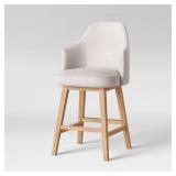 Kinston Swivel Curved Back Upholstered Counter Height Barstool Linen - Thresholdâ¢: Chic Kitchen Seating, 300lb Capacity Kinston Swivel Curved Back Upholstered Counter Height Barstool Linen - Thresholdâ¢: Chic Kitchen Seating, 300lb Capacity
