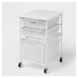 Steel File Utility Cart White - Brightroomâ¢: Rolling Storage with Casters, Under Desk Organizer, Powder-Coated Steel Steel File Utility Cart White - Brightroomâ¢: Rolling Storage with Casters, Under Desk Organizer, Powder-Coated Steel