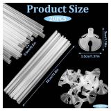 JJUNW 20 Pcs Balloon Sticks, Long Plastic Balloon Sticks With Bases, Balloon Holder Sticks Balloon Weights for Tying Balloon Arch Anniversary, Birthday, Parties, Wedding Decorations(Transparent)