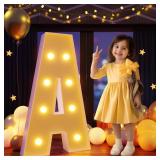 Marquee Letters 3 Feet Tall Large Light Up Letters A Baby Shower Decorations Marry Me Engagement Party Decor Yellow Light Birthday Decorations Balloon Arch Kit Foam Sign A