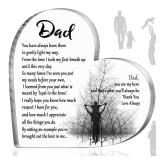 Yookeer Christmas Dad Gift Acrylic Father Appreciation Plaque Blessed Wish Papa Birthday Christmas Table Centerpiece from Son Daughter Wife for 50th 60th 70th 80th Birthday Decor(Heart)