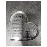 Yookeer Christmas Dad Gift Acrylic Father Appreciation Plaque Blessed Wish Papa Birthday Christmas Table Centerpiece from Son Daughter Wife for 50th 60th 70th 80th Birthday Decor(Heart)