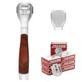 ZIZZON Foot Care Pedicure Callus Shaver Hard Skin Remover Wood Handle 70 Blades