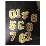 Morcheiong Self Adhesive Chenille Numbers  Patches (Yellow)