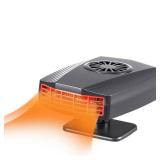 Katroiy Car Heater for Vehicle, Portable Car Heaters that Plugs into Cigarette Lighter, 360°Rotatable Windscreen Defogger Window Defroster for Car SUV Trucks (Black)