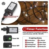 Extra Long 264Ft 800 LED Christmas Lights with Timer, Green Wire Fairy Starry String Lights Plug in, 8 Modes and Memory, forIndoor Outdoor Xmas Tree Wedding Party Decoration,Cool White