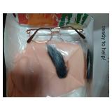 AMZCOS Old Man Bald Cap Grey Wig Grandpa Wig with Glasses Mustache & Eyebrows for Mens Halloween Cosplay Costume Funny Old Person Gray Hair Wigs