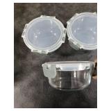 SOACOAKO 6Pack 13oz Glass Meal Prep Containers, Small Round Glass Food Storage Containers Sets with Snap Leak Proof Lids for Microwave, Freezer and Dishwasher Safe (Grey, 13oz)