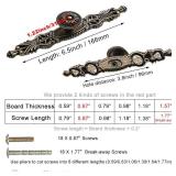 ESreake 6PCS Antique Bronze Cabinet Pulls with Plate,6.5 Long Vintage Zinc Alloy Handles Pulls Knobs for Drawer Furniture Door Bedroom Kitchen Cupboard with Screws (Small(6.5 L/3.8 CC))