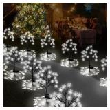 Upgrade Snowflake Solar Christmas Lights Outdoor - 2PACK 40LED Snowflake Pathway Lights for Outdoor Christmas Decorations,Waterproof Solar Garden Lights for Yard Xmas Party Decor(Cool White)