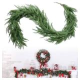 6FT Christmas Garlands Norfolk Pine Garland, Real Touch Artificial Greenery Garland, Indoor & Outdoor Holiday Xmas Decortions, for Mantle, Staircase, Banister, Fireplace, Wall, Door, Table