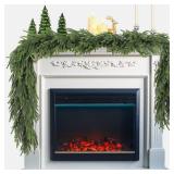 6FT Christmas Garlands Norfolk Pine Garland, Real Touch Artificial Greenery Garland, Indoor & Outdoor Holiday Xmas Decortions, for Mantle, Staircase, Banister, Fireplace, Wall, Door, Table