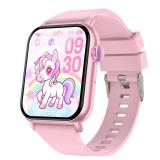 Smart Watch for Kids, 12 Puzzle Games HD Touch Screen Watches, Step Counter, Heart Rate and Sleep Monitor, Flashlight, Music Player,12/24 hr Educational Toys Birthday Gifts for Girls Ages 6-12 (Pink)
