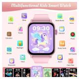 Smart Watch for Kids, 12 Puzzle Games HD Touch Screen Watches, Step Counter, Heart Rate and Sleep Monitor, Flashlight, Music Player,12/24 hr Educational Toys Birthday Gifts for Girls Ages 6-12 (Pink)