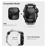 ULTIMAL Rugged Case with Band for Apple Watch 46mm,Compatible with Apple Watch Series 11/10, Military Grade Shockproof Bumper Cover for iWatch Tactical Band Men (46mm,Grey)