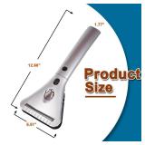 Zento Deals Heated Car Window Snow/Ice Scraper with Light - Extendable 12V LED Light with 15.8 feet Long Cord (2) (Silver - (1pc))
