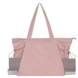 ESVAN Tote Bag with Yoga Mat Carrier Pocket for Women Shoulder Bags Drawstring for Office Workout Travel Carryall Pilates Gym and Beach