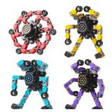 Valentines Day Gifts Transformable Fidget Spinners Toys 4 Pcs for Kids and Adults Stress Relief Sensory Toys for Boys and Girls Age 8-13 Fingertip Gyros Easter Basket Stuffers for Teens