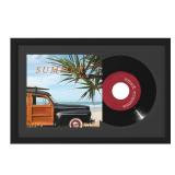 eletecpro 8.8x13.8 Record Frame with Double Mats for Single 7-inch Music Album Cover and Vinyl, 45 rpm (6 7/8) inch Vinyl Record Display for Wall, Classic and Stylish Record Holder for Wall Decor