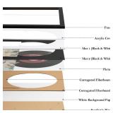 eletecpro 8.8x13.8 Record Frame with Double Mats for Single 7-inch Music Album Cover and Vinyl, 45 rpm (6 7/8) inch Vinyl Record Display for Wall, Classic and Stylish Record Holder for Wall Decor