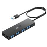 Acer USB Hub 4 Ports, Multiple USB 3.0 Hub, USBA Splitter for Laptop with Type C Power Port, Extender for A Port Laptop, PC, Desktop and More (2ft)