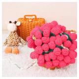 LOKOZ Rose Crochet Flowers Bouquet Blanket - Birthday Valentines for Girlfriend Wife, Galentines Mothers Day Birthday Gifts for Women Mom Her Friend Sister, Romantic for Wedding Home Decor 43 Inches