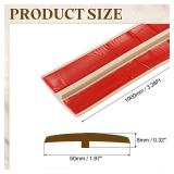 uxcell T-Molding Transition Strips, 3.28 ft x 1.97 (L x W) PVC Floor Flat Divider Strip Self Adhesive Vinyl Flooring Edging Trim for Joining Floor Gaps Doorways, Maple Wood Grain
