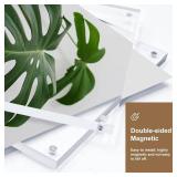 Egofine 5x7 Acrylic Frames 6 Pack, 20mm Thicker Frameless Clear Picture Frames, Double Sided Magnetic Picture Frames, Free Standing Desktop Display