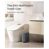 Cesun Small Bathroom Trash Can with Lid Soft Close, Step Pedal, 5 Liter / 1.3 Gallon Stainless Steel Garbage Can with Removable Inner Bucket, Waste Basket for Bathroom, Bedroom (Gray) DENTED ON 1 SIDE