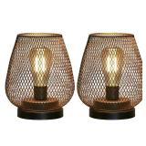 JHY DESIGN Set of 2 Metal Cage LED Lantern Battery Powered Cordless Accent Light with LED Great for Weddings Parties Patio Events for Indoors Outdoors