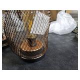 JHY DESIGN Set of 2 Metal Cage LED Lantern Battery Powered Cordless Accent Light with LED Great for Weddings Parties Patio Events for Indoors Outdoors