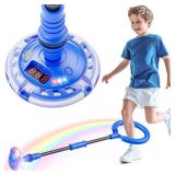 Skip Ball for Kids, Ankle Skip Ball Toy with Counter, Timer and Cal Calculator, Boys Birthday Gifts for Age 6 7 8 9 10+, Rechargeable Colorful Flash Wheel Skip Ball for Boys, Indoor Outdoor Toys