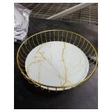 PUCHEN fruit basket Metal Wire Fruit Basket, Fruit Holder, Modern Stylish Round Container, Sturdy Fruit Bowl for Kitchen Counter, Outdoor Parties, Living Room