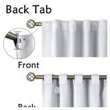 BGment White Curtains for Bedroom - 52 x 63 inch Rod Pocket and Back Tab Thermal Insulated Room Darkening Curtains for Living Room, 2 Panels Set, Greyish White