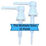 Dual Fitting Pump Dispenser for Gallon Jugs and Smaller Bottles (8cc Each Pump/Fits 28-400 and 38-400) Leak Proof for Household and Commercial Use, Plastic Pump for 1 Gallon Jug - BPA Free (2-Pack)