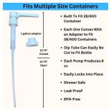 Dual Fitting Pump Dispenser for Gallon Jugs and Smaller Bottles (8cc Each Pump/Fits 28-400 and 38-400) Leak Proof for Household and Commercial Use, Plastic Pump for 1 Gallon Jug - BPA Free (2-Pack)