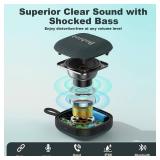 Bobtot Portable Wireless Bluetooth Speaker - IPX7 Waterproof Show Speakers with 16H Playing Time, Loud Stereo Sound, Built-in Mic, TWS, Small Size with Carry Lanyard, DarkBlue