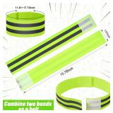 Yilloog Bulk Reflective Arm Bands for Night Walking Reflector Bands Wrist Arm Ankle Leg High Visibility Reflective Gear Safety Reflector Tape Straps for Cycling and Running(Green)