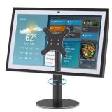 Almoz Desk Stand for Echo Show 21, Echo Show 15 (All Generations), Raises Up to 9.5 from Desk, Tilt and Swivel Mount for Alexa Echo Show 21, No Tools Required, Stable Centered Rod Design (UP-Black) MI