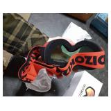 Dizokizo Ski Goggles Interchangeable Spherical Lens for Skiing Snowboard Anti-fog 100% UV Protection Triple Breathable Foams for Kids REVO Red