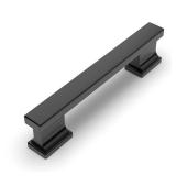 Amerdeco 10 Pack Matte Black Cabinet Hardware - 3-3/4 Inch(96mm) Hole Center Drawer Pulls for Kitchen, Bathroom & Dresser - ZH00013