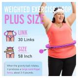 JKSHMYT Weighted Hula Circle Hoops for Adults Weight Loss, Infinity Fit Hoop Plus Size, 30 Detachable Links, Exercise Hoop for Women and Beginners (Purple)