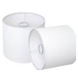 Small Lampshades Set of 2, White Linen Drum Lampshades, 8.66 Top x 8.66 Bottom x 7.87 High Lamp Shade, Lamp Shades Replacement for Table and Floor Lamps, Pendant Light, Handcrafted, Easy Assembly